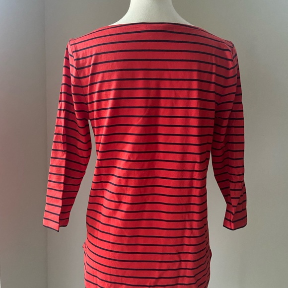 NWOT Joe Fresh cute cotton boatneck stripe t-shirt in red/navy, Parisian style - Picture 2 of 6